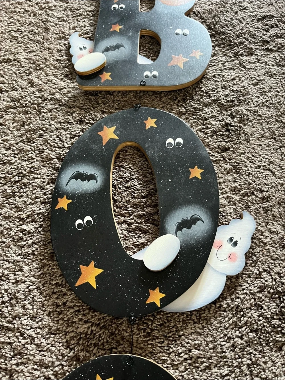 Unbranded Black Halloween 'BOO' Wall Decor with Ghost Accents